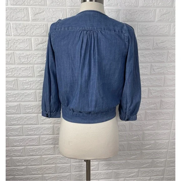 Madewell denim wrap shirt. Size XS - Picture 4 of 4